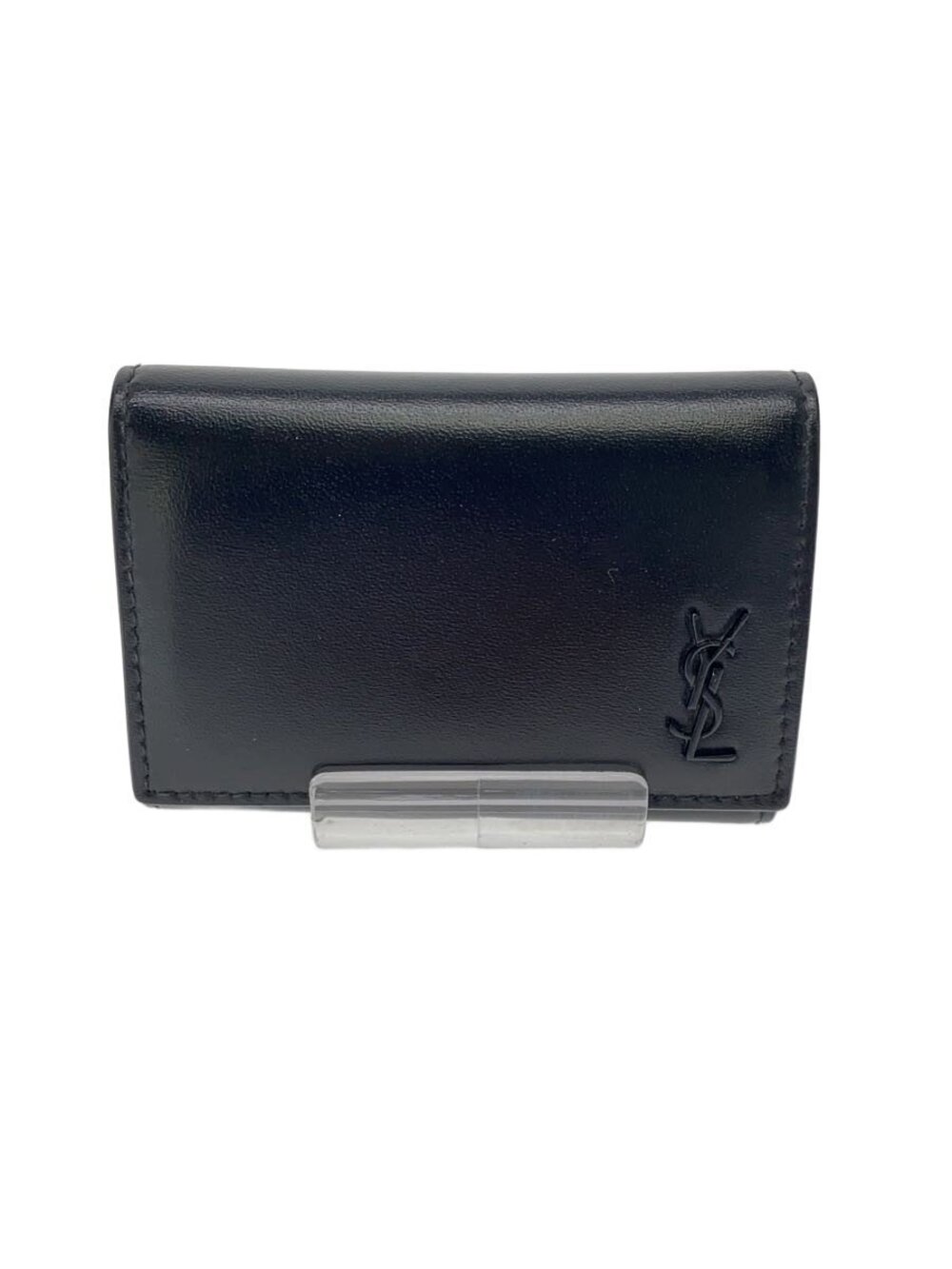 SAINT LAURENT Key Case Wallet Leather Black
